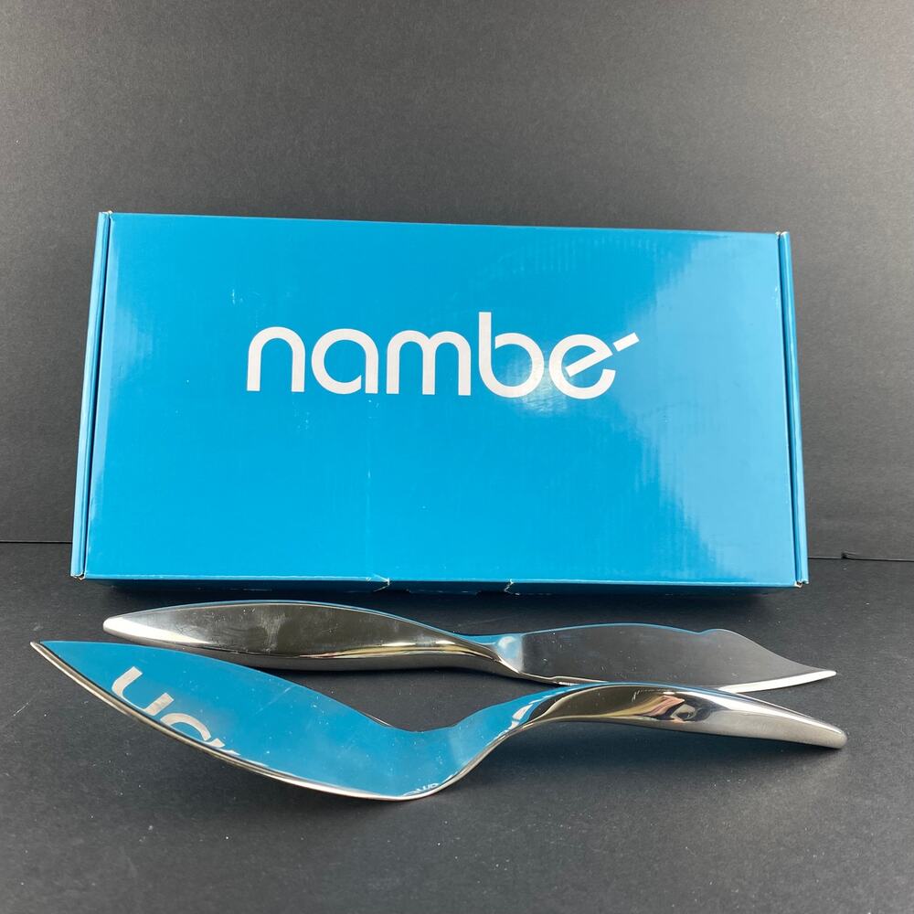 Nambe Arrondi Cake Knife & Server Set 7601 Aaron Johnson With Box